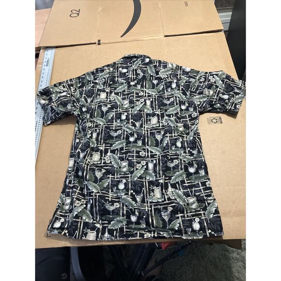 Windham Pointe Hawaiian Shirt Small, Palm Leaves Foliage Print, Beach Drinks - Picture 11 of 12